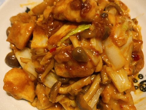 鶏肉と白菜のマヨ豆板醤炒め